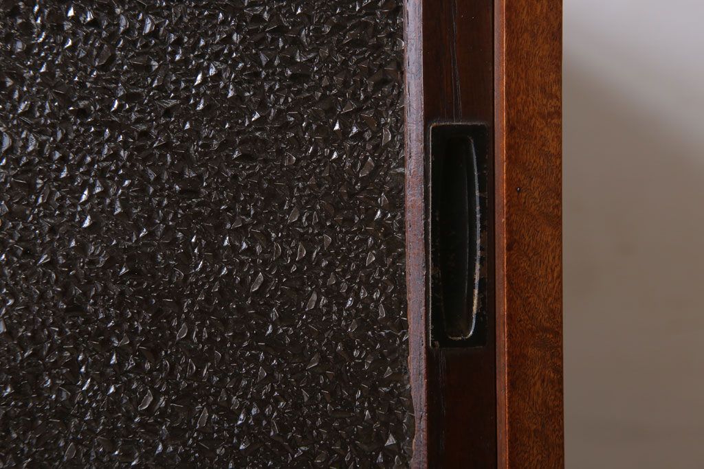 レトロ家具　ダイヤガラス!幅狭サイズ　昭和レトロなアンティーク茶箪笥