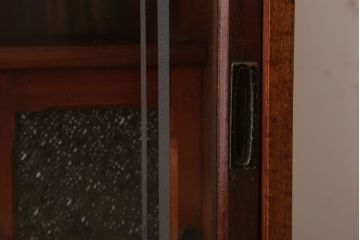 レトロ家具　ダイヤガラス!幅狭サイズ　昭和レトロなアンティーク茶箪笥