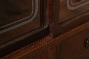 レトロ家具　ダイヤガラス!幅狭サイズ　昭和レトロなアンティーク茶箪笥