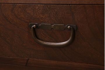 レトロ家具　ダイヤガラス!幅狭サイズ　昭和レトロなアンティーク茶箪笥