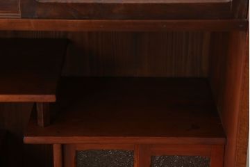 レトロ家具　ダイヤガラス!幅狭サイズ　昭和レトロなアンティーク茶箪笥