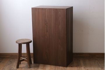 レトロ家具　ダイヤガラス!幅狭サイズ　昭和レトロなアンティーク茶箪笥