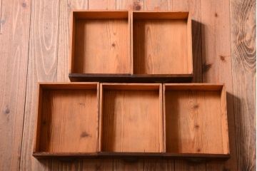 アンティーク家具　引き出し5杯付き!二段重ねの大きなペイント収納棚