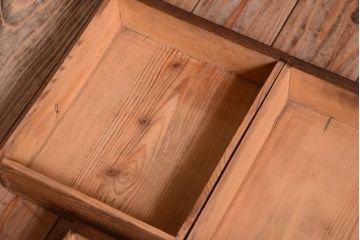 アンティーク家具　引き出し5杯付き!二段重ねの大きなペイント収納棚