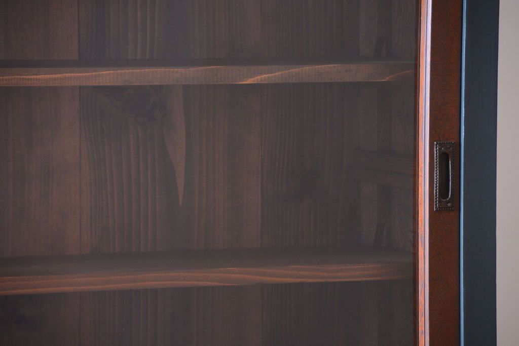 アンティーク家具　引き出し5杯付き!二段重ねの大きなペイント収納棚