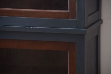 アンティーク家具　引き出し5杯付き!二段重ねの大きなペイント収納棚