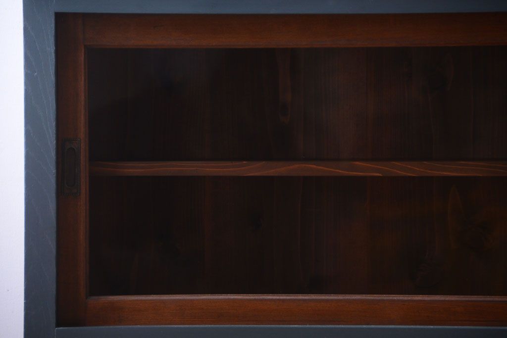 アンティーク家具　引き出し5杯付き!二段重ねの大きなペイント収納棚