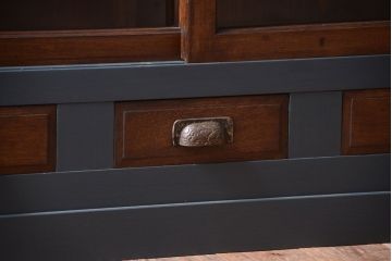 アンティーク家具　引き出し5杯付き!二段重ねの大きなペイント収納棚