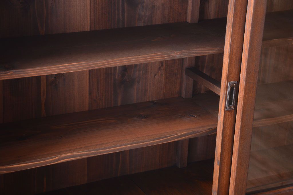 アンティーク家具　引き出し5杯付き!二段重ねの大きなペイント収納棚