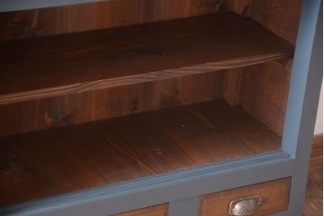 アンティーク家具　引き出し5杯付き!二段重ねの大きなペイント収納棚