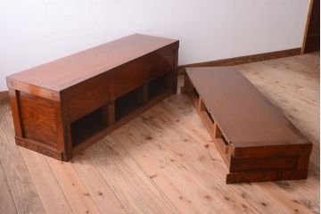 アンティーク雑貨　総欅材　古民具・骨董　組み立て式陳列台(飾り台)