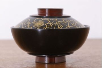 アンティーク雑貨　和製アンティーク　木製蒔絵椀10客セット(漆器)