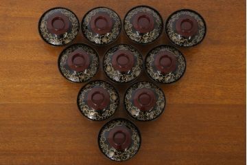 アンティーク雑貨　和製アンティーク　木製蒔絵椀10客セット(漆器)