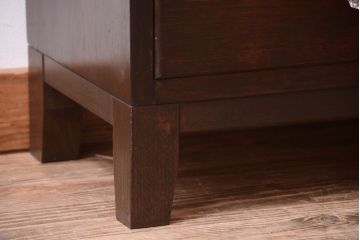 レトロ家具　昭和レトロ　変わり型　脚付き!古い木製のアンティークデンタルキャビネット