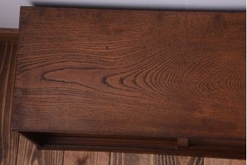 アンティーク家具　欅材　明治大正期の小さな収納棚(ローボード)