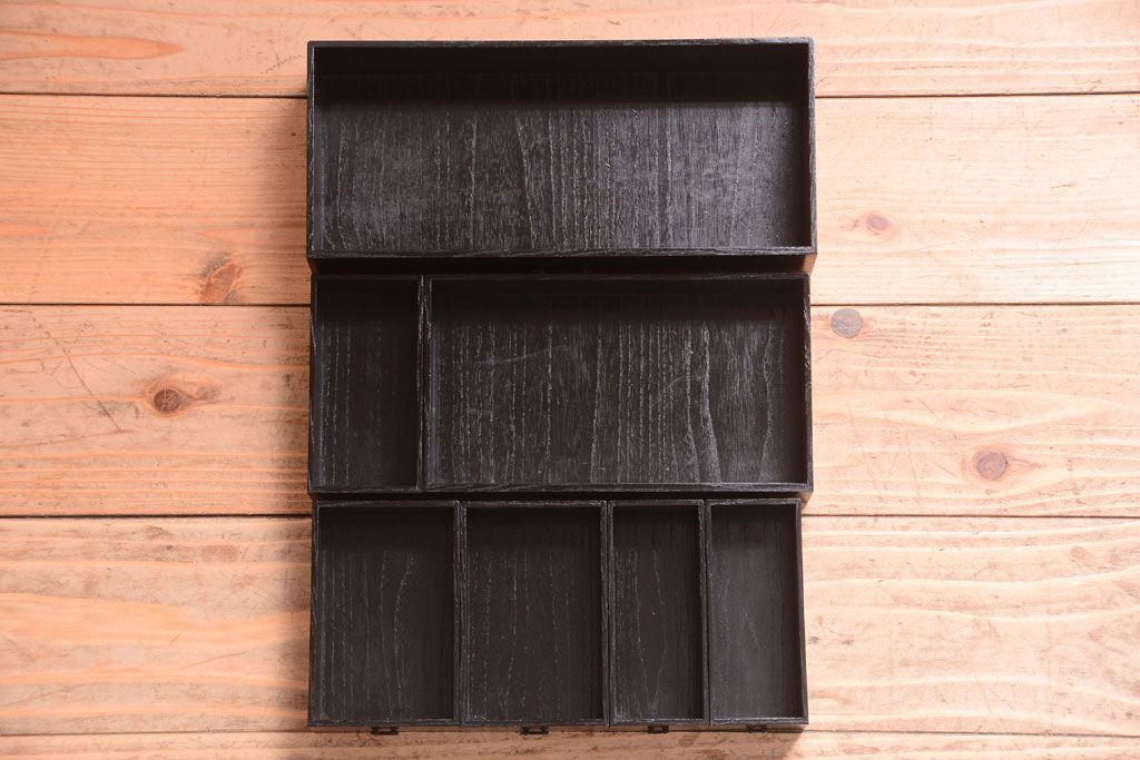 アンティーク家具　古民具・骨董　漆塗り!外欅・内桐材の上質な蓋付き小引き出し(収納箱)