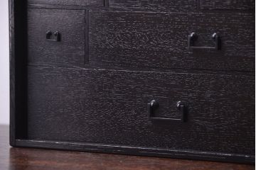 アンティーク家具　古民具・骨董　漆塗り!外欅・内桐材の上質な蓋付き小引き出し(収納箱)