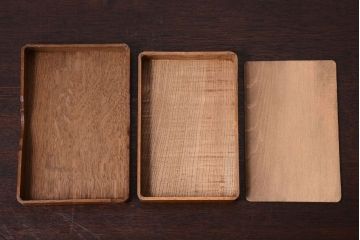 アンティーク雑貨　和製アンティーク　古いナラ材の小物収納文箱(木箱・小箱・収納箱)