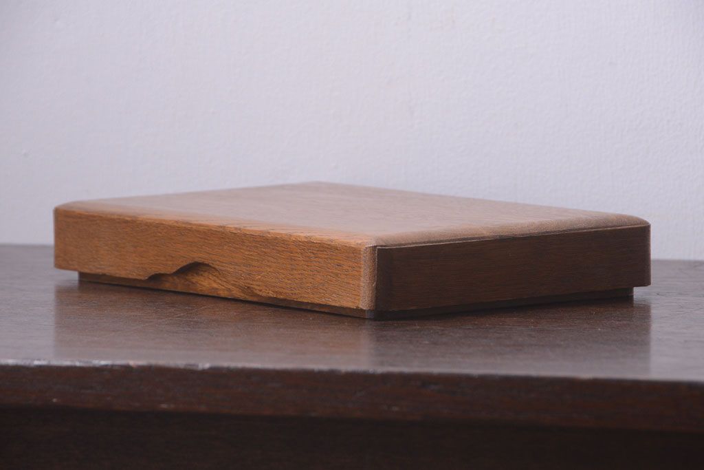 アンティーク雑貨　和製アンティーク　古いナラ材の小物収納文箱(木箱・小箱・収納箱)