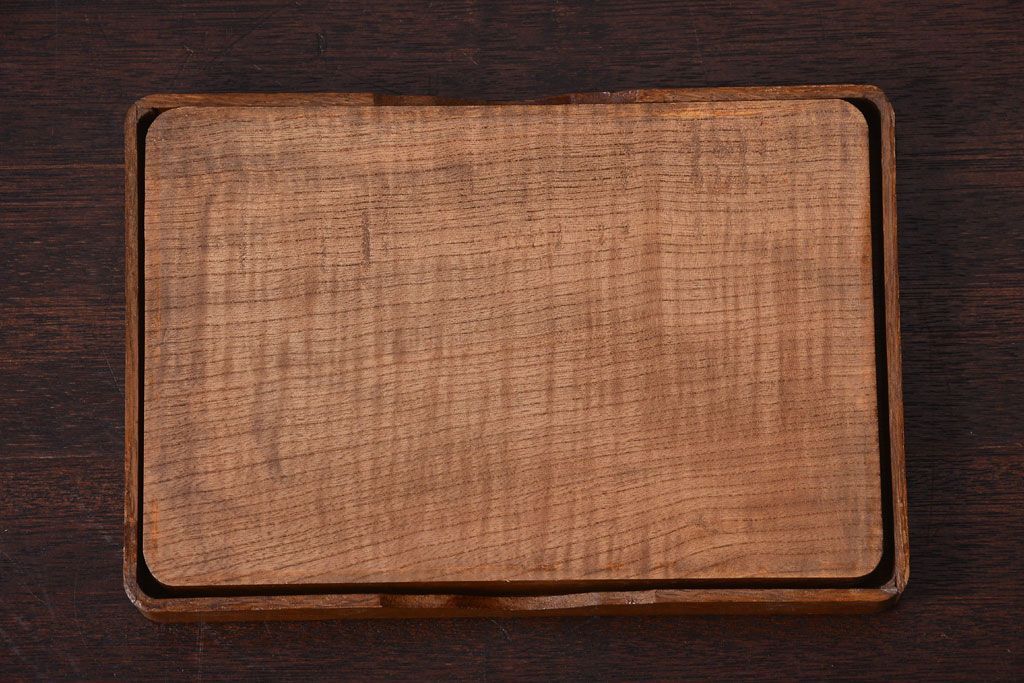 アンティーク雑貨　和製アンティーク　古いナラ材の小物収納文箱(木箱・小箱・収納箱)