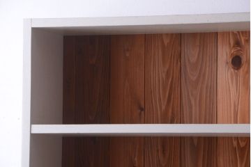 アンティーク家具　パタパタ戸棚付き!大きなペイント本棚(2)