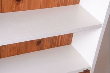 アンティーク家具　パタパタ戸棚付き!大きなペイント本棚(2)