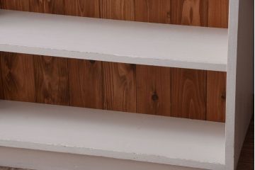 アンティーク家具　パタパタ戸棚付き!大きなペイント本棚(2)