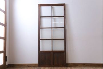 和製アンティーク　ダイヤガラス入り!古い木のガラス戸