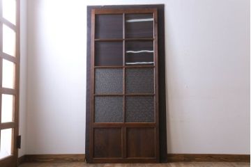 和製アンティーク　ダイヤガラス入り!古い木のガラス戸