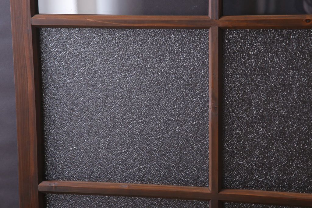 和製アンティーク　ダイヤガラス入り!古い木のガラス戸