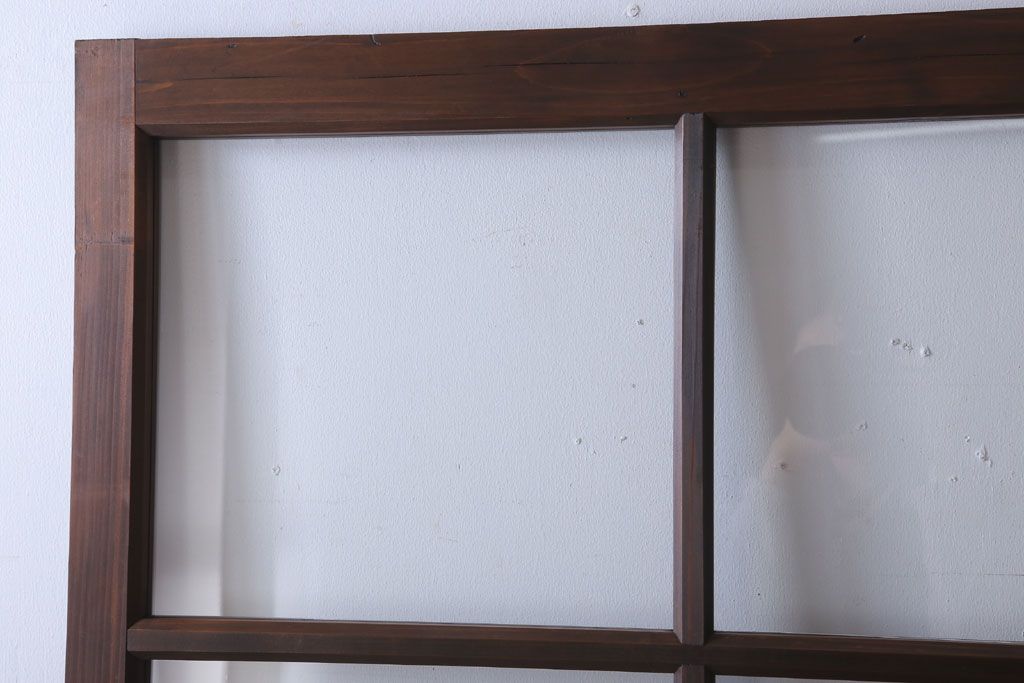 和製アンティーク　ダイヤガラス入り!古い木のガラス戸