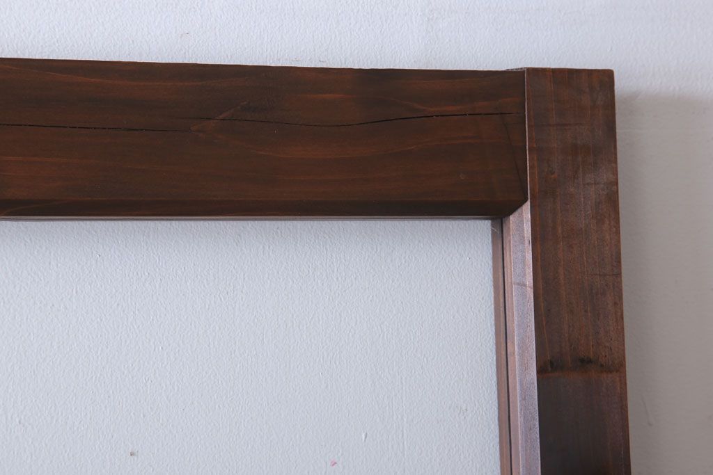 和製アンティーク　ダイヤガラス入り!古い木のガラス戸