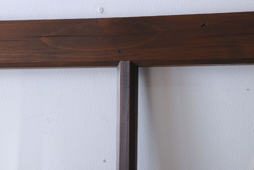 和製アンティーク　ダイヤガラス入り!古い木のガラス戸