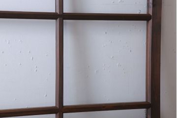 和製アンティーク　ダイヤガラス入り!古い木のガラス戸