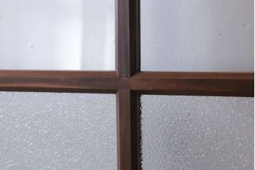 和製アンティーク　ダイヤガラス入り!古い木のガラス戸