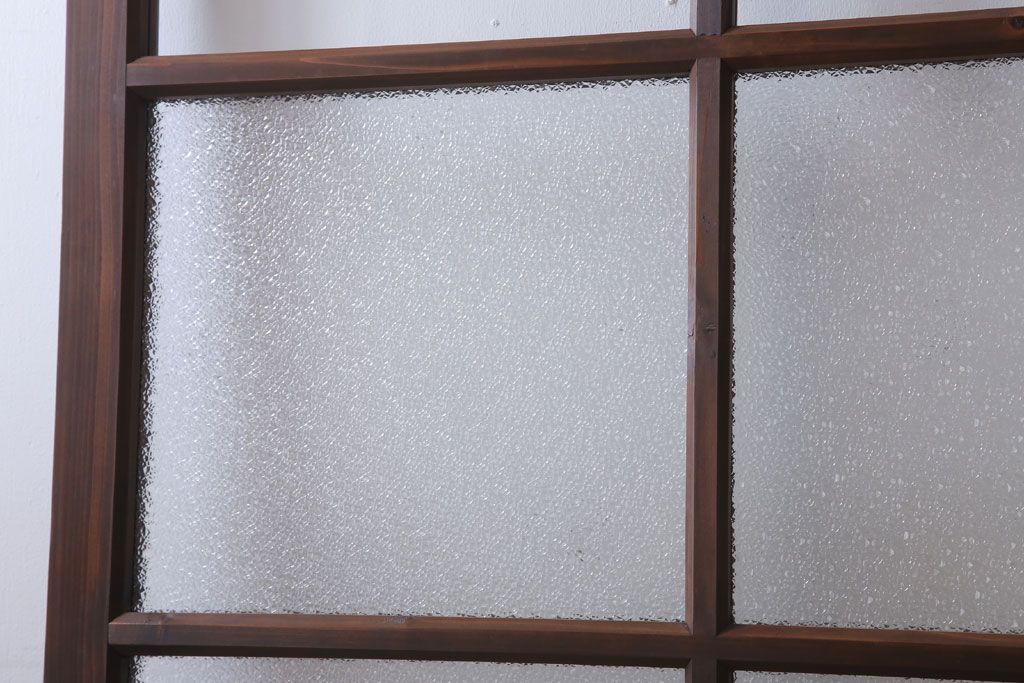 和製アンティーク　ダイヤガラス入り!古い木のガラス戸