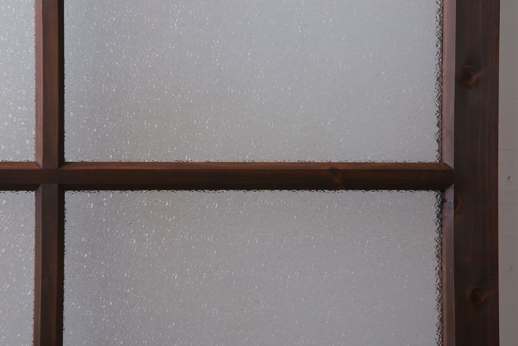 和製アンティーク　ダイヤガラス入り!古い木のガラス戸