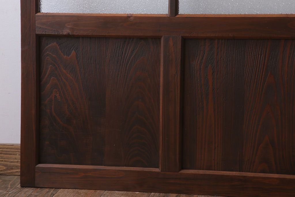 和製アンティーク　ダイヤガラス入り!古い木のガラス戸