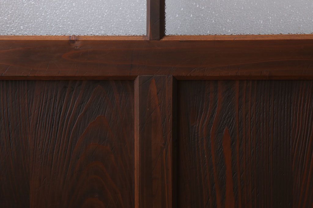 和製アンティーク　ダイヤガラス入り!古い木のガラス戸