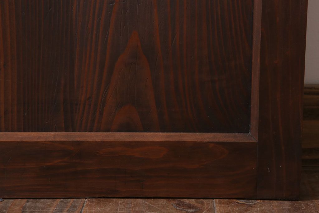 和製アンティーク　ダイヤガラス入り!古い木のガラス戸