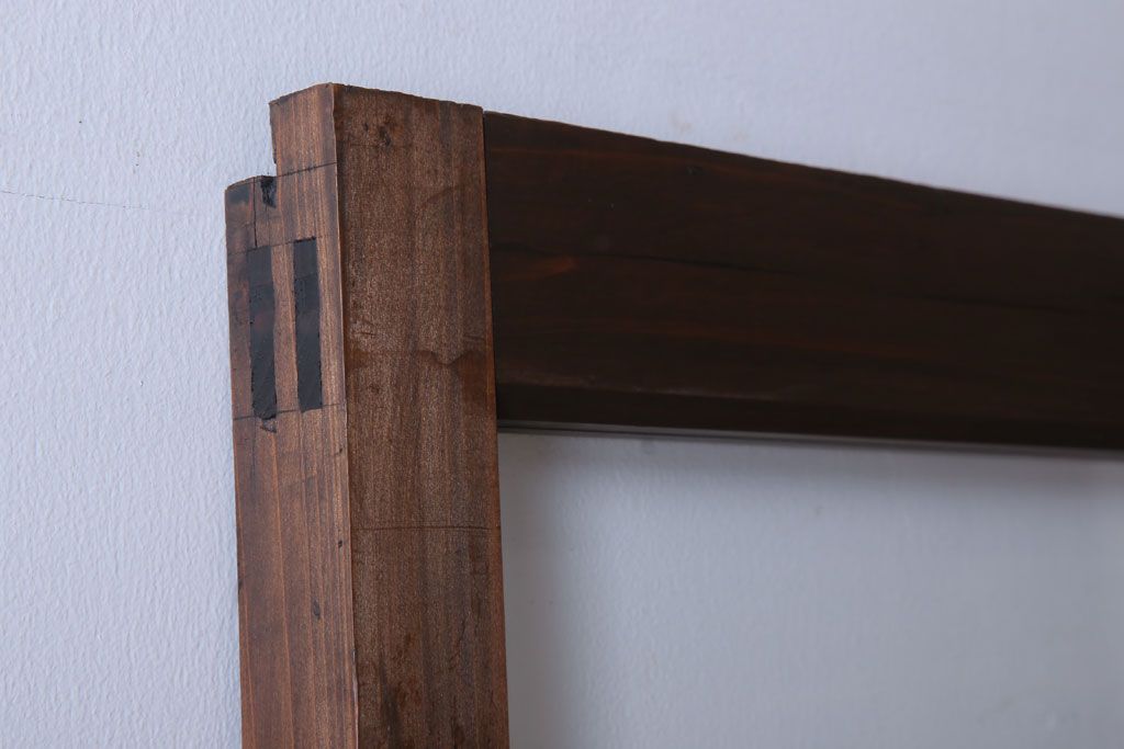 和製アンティーク　ダイヤガラス入り!古い木のガラス戸