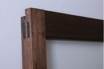 和製アンティーク　ダイヤガラス入り!古い木のガラス戸