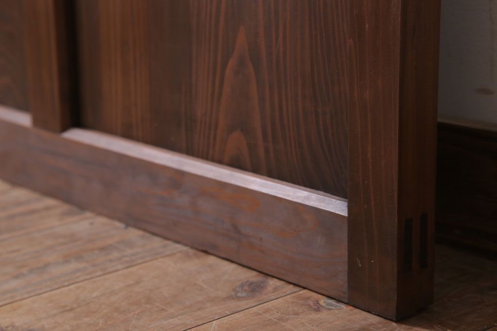 和製アンティーク　ダイヤガラス入り!古い木のガラス戸