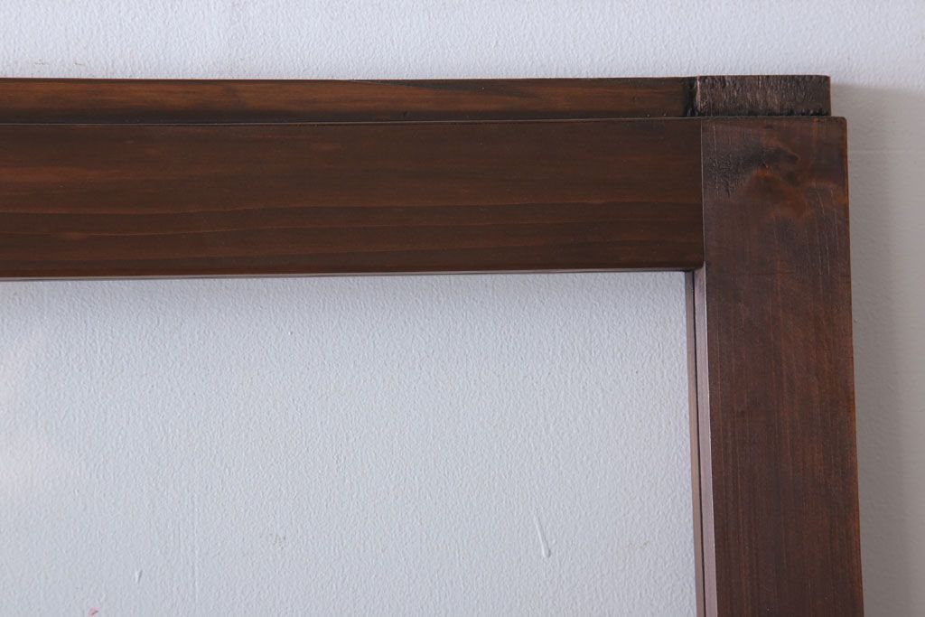 和製アンティーク　ダイヤガラス入り!古い木のガラス戸