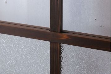 和製アンティーク　ダイヤガラス入り!古い木のガラス戸