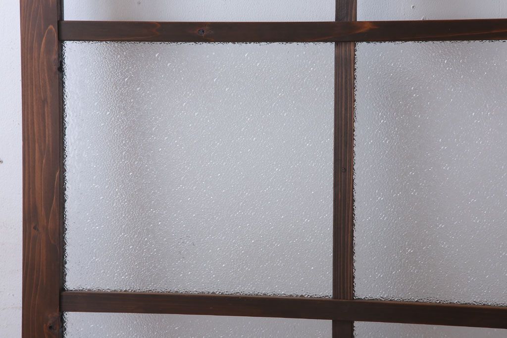 和製アンティーク　ダイヤガラス入り!古い木のガラス戸