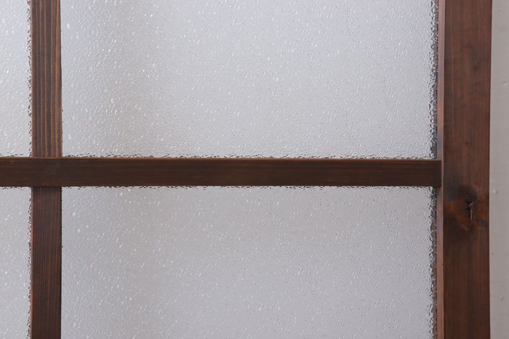 和製アンティーク　ダイヤガラス入り!古い木のガラス戸