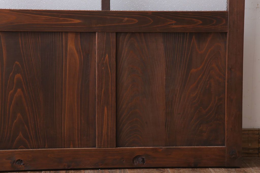 和製アンティーク　ダイヤガラス入り!古い木のガラス戸