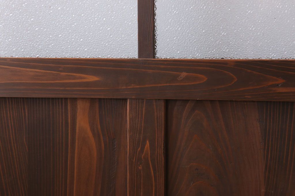 和製アンティーク　ダイヤガラス入り!古い木のガラス戸