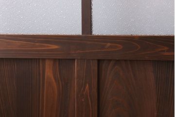 和製アンティーク　ダイヤガラス入り!古い木のガラス戸